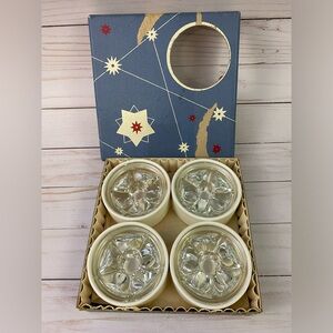 Dutch Crystal Star Candle Holders Leerdam Holland Set of 4 Vintage